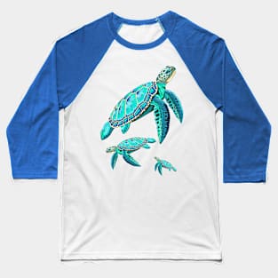 Sea Turtle Turquoise Oceanlife Baseball T-Shirt